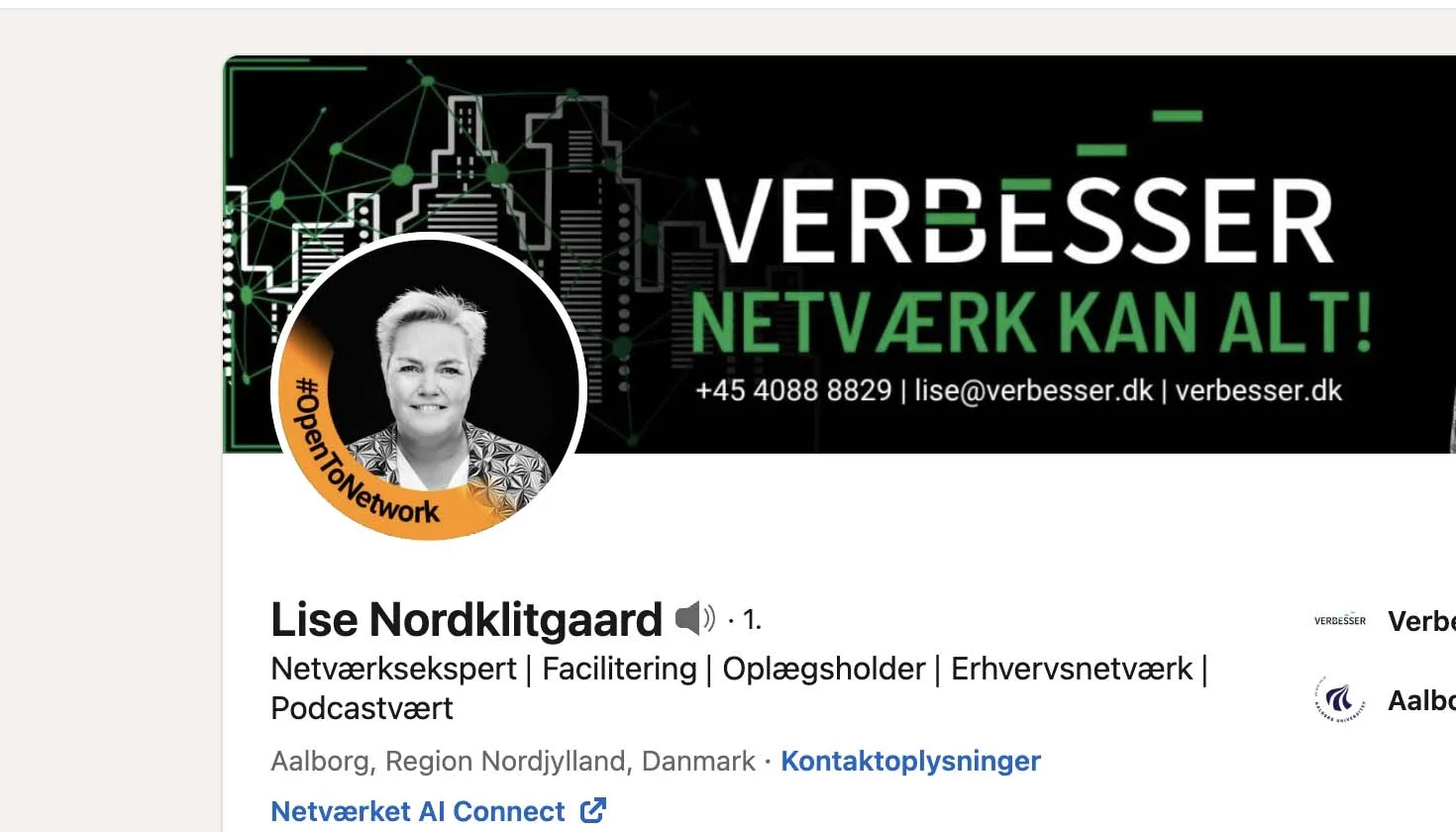Screenshot af LinkedIn - Open to network.